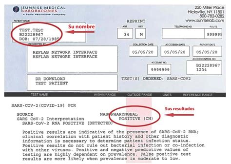 Resultado PCR covid .